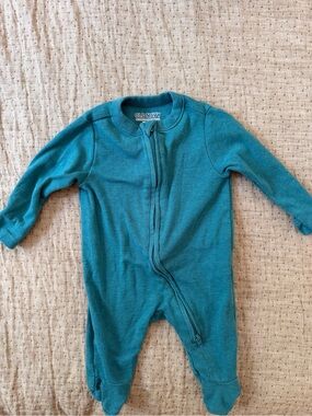 Old Navy Teal Footed Baby One-Piece Zipper Pajamas